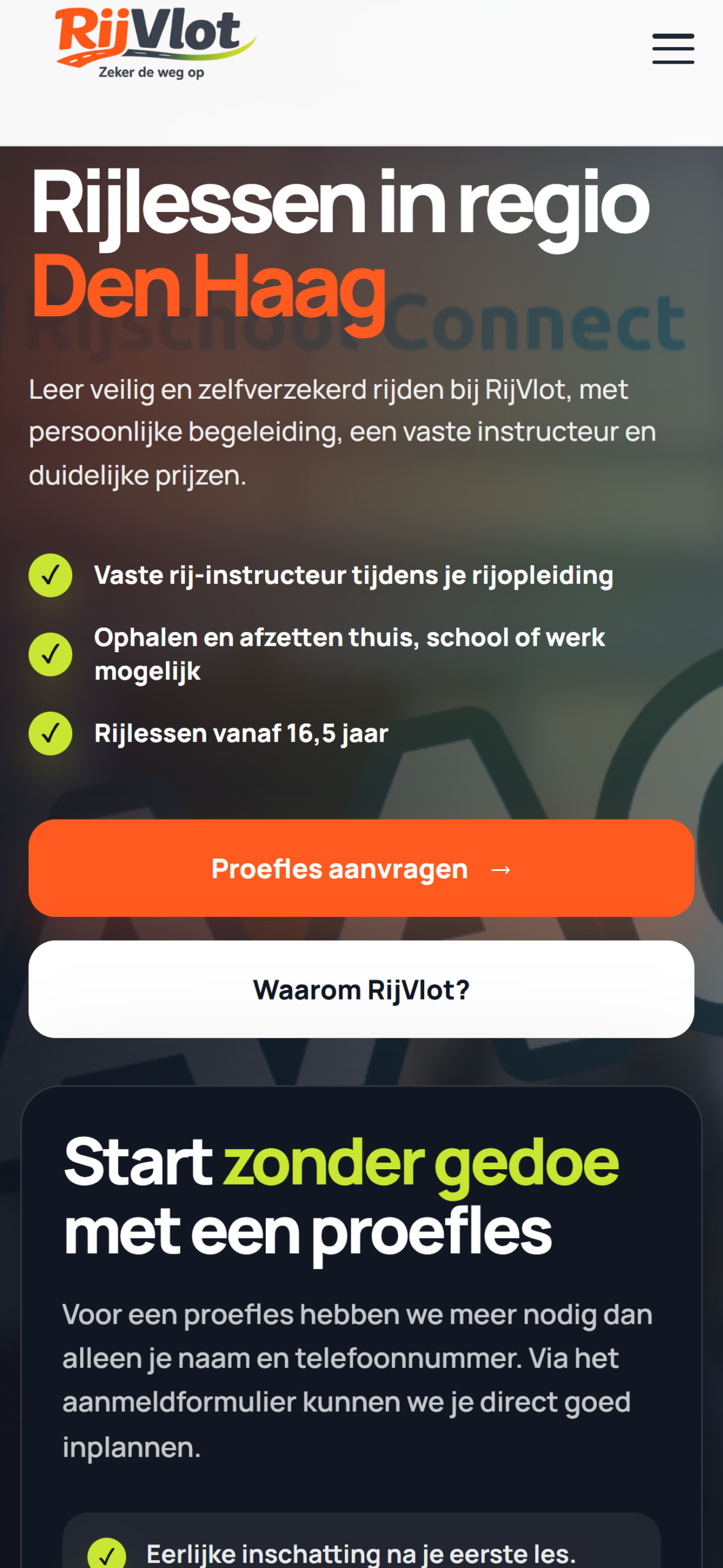 Mobiele website van Rijvloot